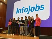 Me and my team receiving the InfoJobs challenge 3rd prize award