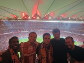 Watching a football game at Wanda Metropolitano with friends and fellow interns